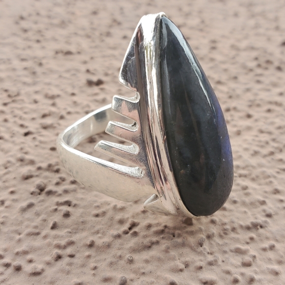 New Men's Iolite Sunstone Silver Statement Ring. - Picture 8 of 16